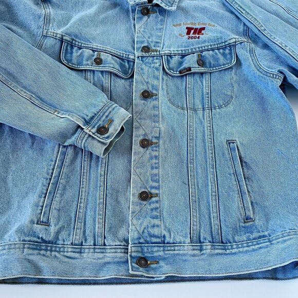 Vtg TIC The Industrial Company Boiler Erection Cross Unit 3 Denim Jacket Trucker - Picture 7 of 16